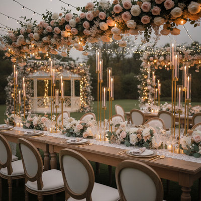 10Pcs Gold Floor Candelabra,5 Arm Candle Holder Tall Floor Candle Holder With Acrylic Lampshade For Wedding Table Birthday Party Halloween Christmas Decoration Fit Led Taper Candles