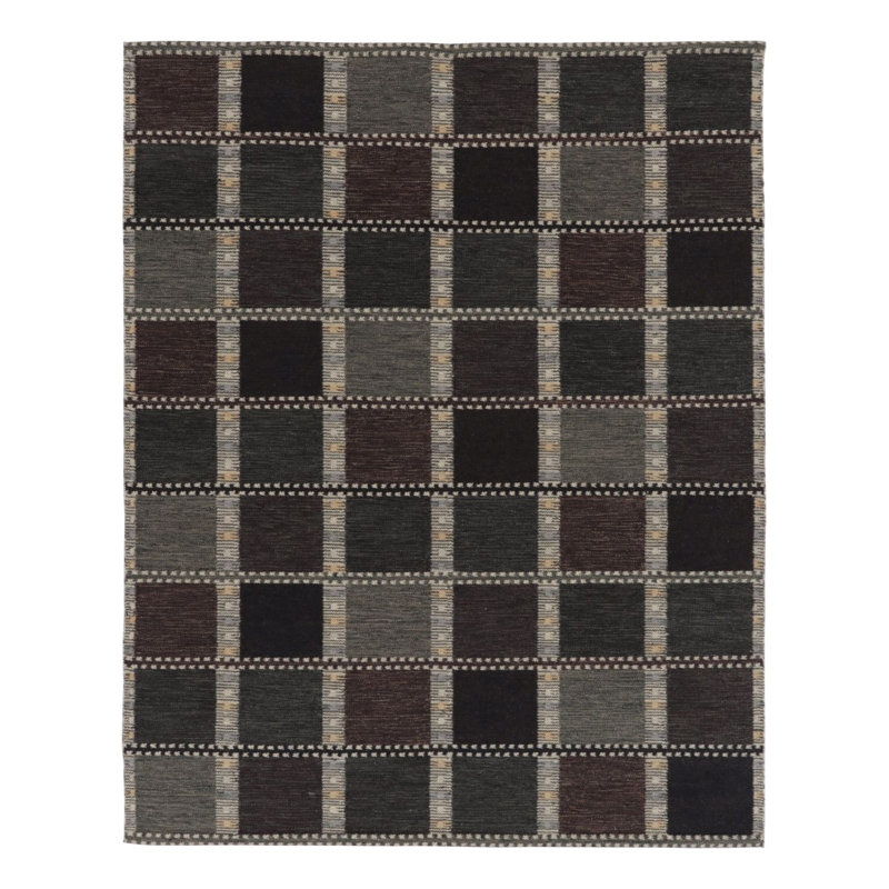 Scandinavian Wool Geometric Area Rug, Rectangle 12' x 15'