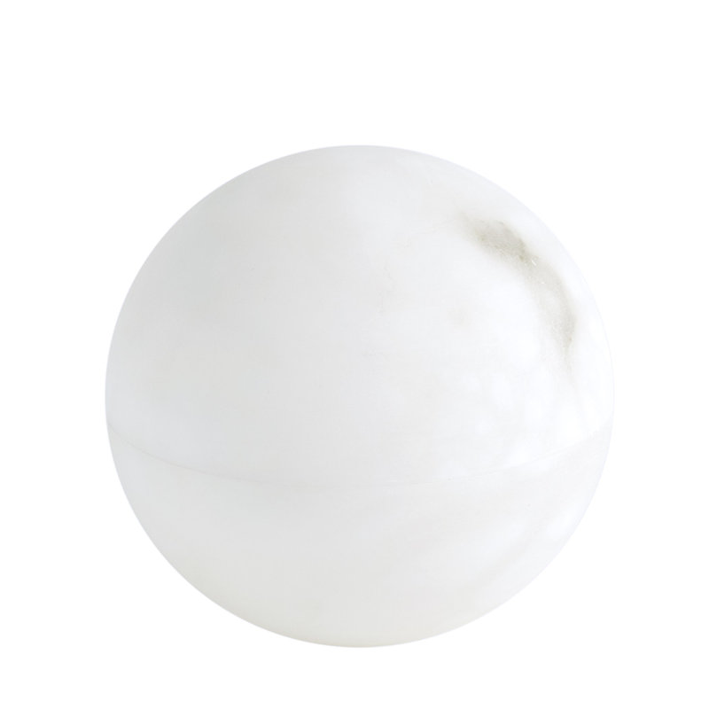 Alabaster Sphere Box-White, 5.75" H x 6.25" W x 6.25" D