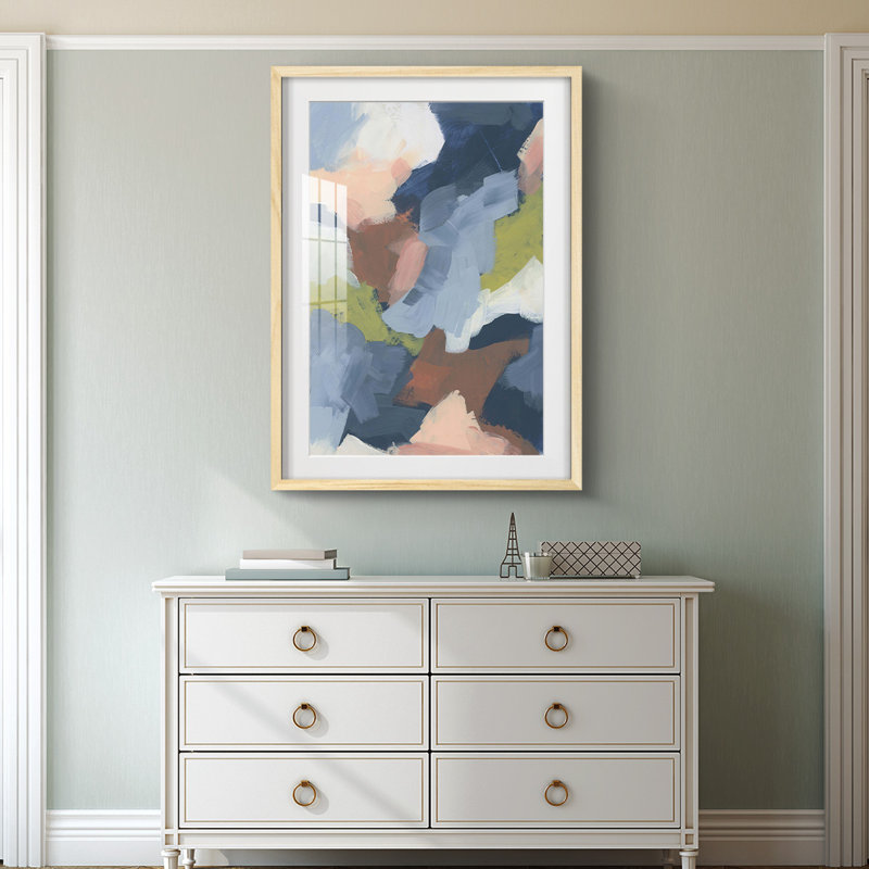 Atmosphère douce indigo II - impression encadrée, Naturel, H 25,5 po x l 17,5 po