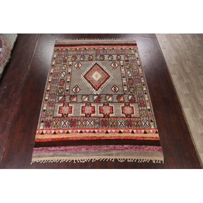 Tapis tribal marocain oriental noué à la main 8 x 11