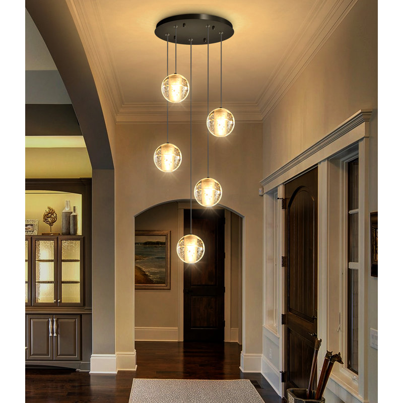 5-light Globe Chandelier, Matte Black