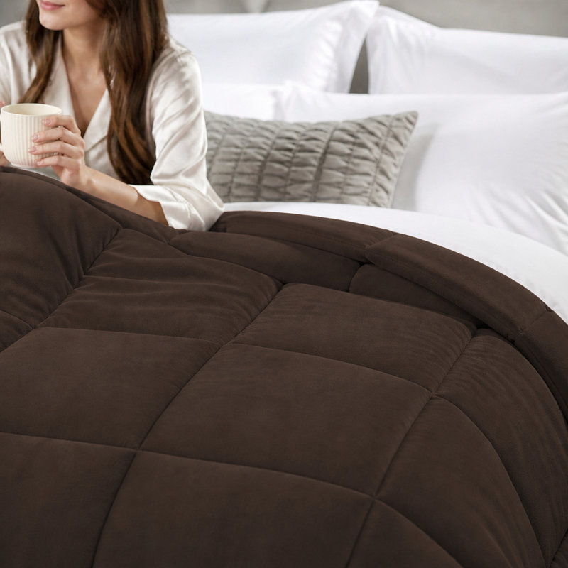 Luxury Home Down Alternative Comforter (1-Piece), Chocolate, King Comforter