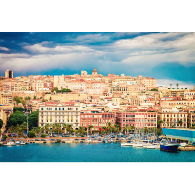 Cagliary Cityscape by RomanBabakin - Wrapped Canvas Print
