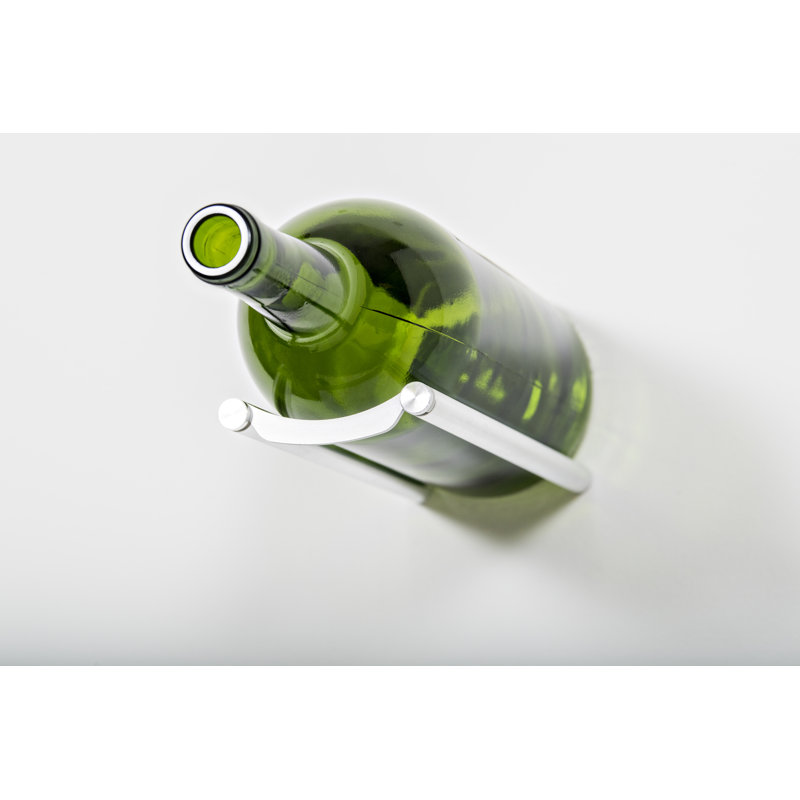 1 bouteille à vin murale et support à verre, Blanc