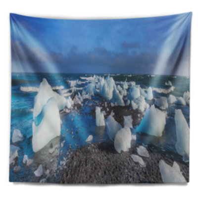 Polyester de blocs de glaçons en tapisserie de mer avec accessoires suspendus inclus