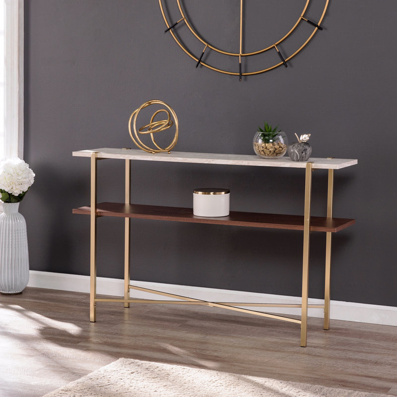 Console en faux marbre avec rangement