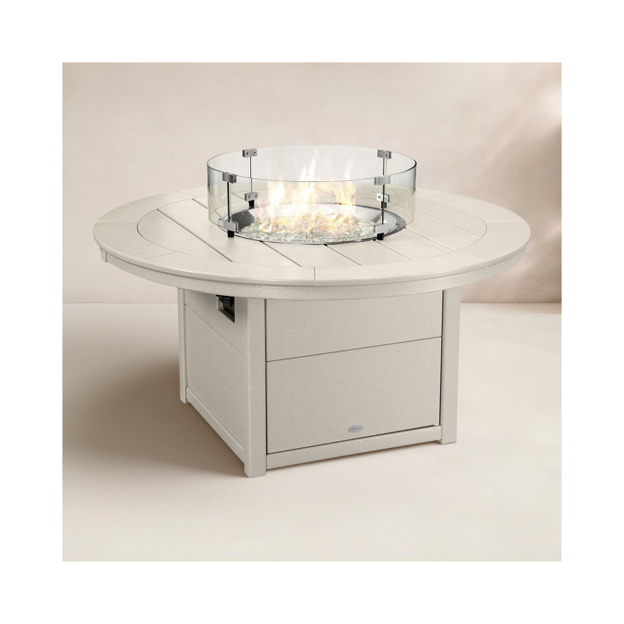 POLYWOOD Round 48" Fire Pit Table, Sand