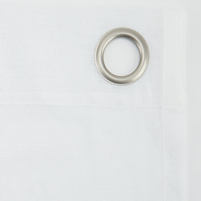 Panneau de rideau semi-diaphane avec œillets Akari, Blanc, L 52 po x L 108 po