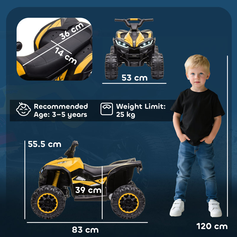 Sahil Zoomie Kids Battery Powered Ride On, Yellow