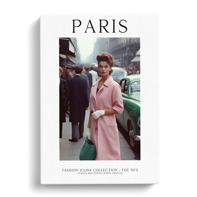 XMKTMKT-213 Fashion Icons Woman Colour Paris France - Wrapped Canvas Print