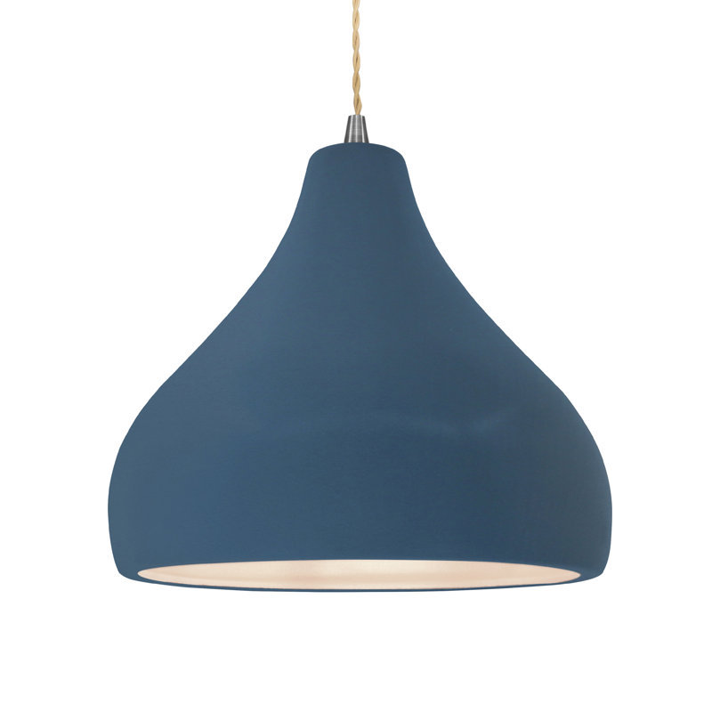 Luminaire suspendu à 1 lumière Meydan, Ciel à minuit, Nickel brossé, H 9,5 po x l 13,5 po x P 13,5 po