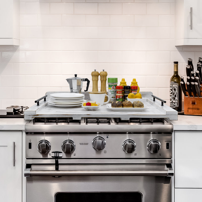 Azaruddin Large Stovetop Decorative Wood Universal Cooktop Burner Cover