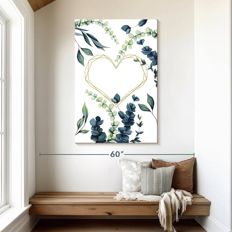 Hardie, eucalyptus et cœur, H 48 po x l 32 po