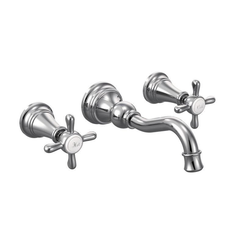 Weymouth Wall Mounted Bathroom Faucet, Chrome