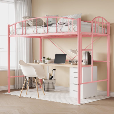 Twin  Loft Bed, With Ladde And Arched Guardrail by Isabelle & Max