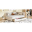 Lit de jour double avec tiroirs de rangement, tissu en lin beige, structure en bois massif, sans sommier pour le lin, détente-89612257