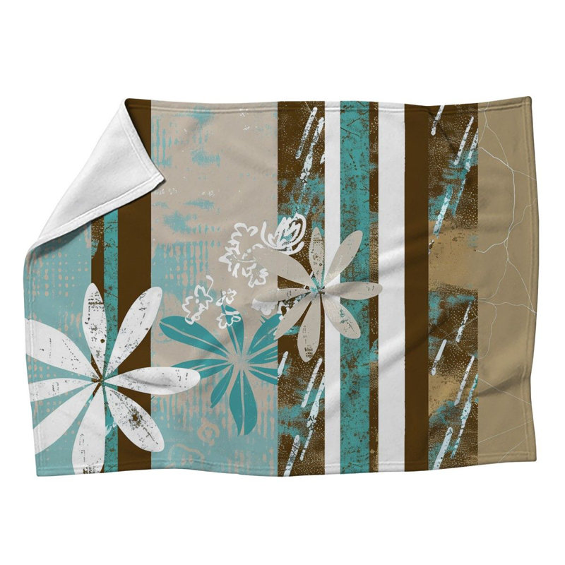 Floral Composition Cool Machine Printed Throw Blanket, 60" W x 80" L