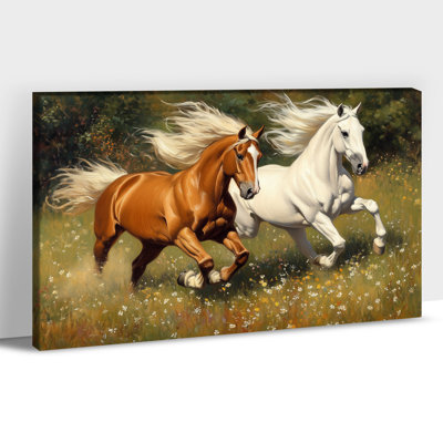 Art mural cheval GUTTATE, décoration murale photos cheval, peinture murale cheval pour le salon, art mural toile cheval, affiches de cheval pour bureau mural encadrées prêtes à être accrochées 32 po x 48 po