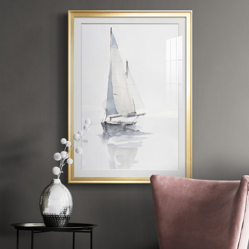 Imprimé Misty Harbor II, Cadre doré, H 30,5 po x l 22,5 po x P 1 po