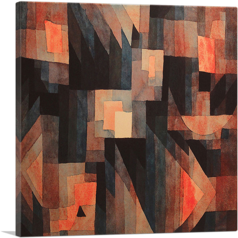 «Gradation, Red-Green Vermillion 1921» par Paul Klee - reproduction d'art sur toile tendue, H 18 po x l 18 po x P 0,75 po