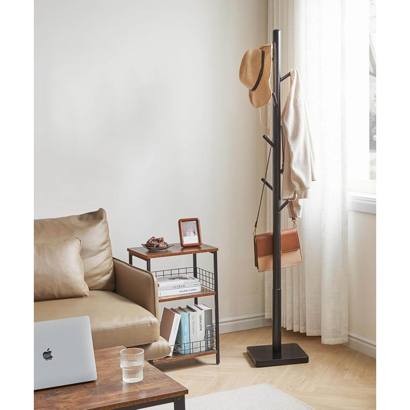 Freestanding 8 - Hook Coat Rack, Black