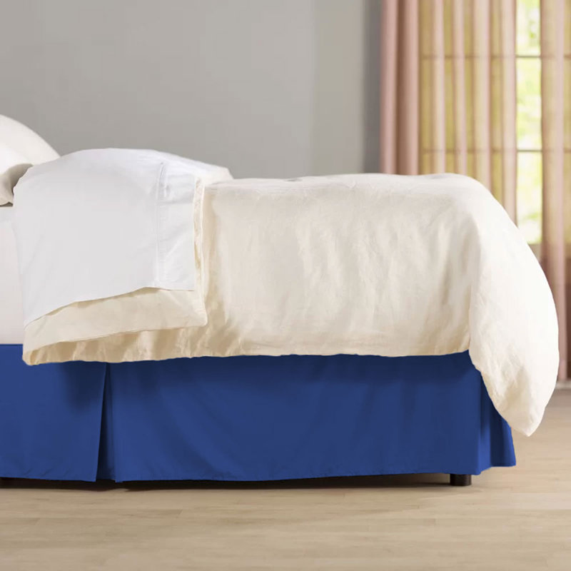 Jupe de lit en microfibre douce de 14 po Wayfair Basics® 1800 Series, Double, Bleu royal