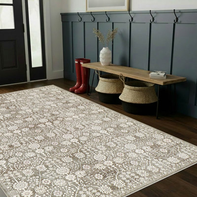 Tapis chenille imprimé lavable Hunter