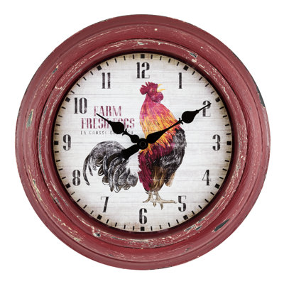 Argita 12" Rooster Quartz Wall Clock