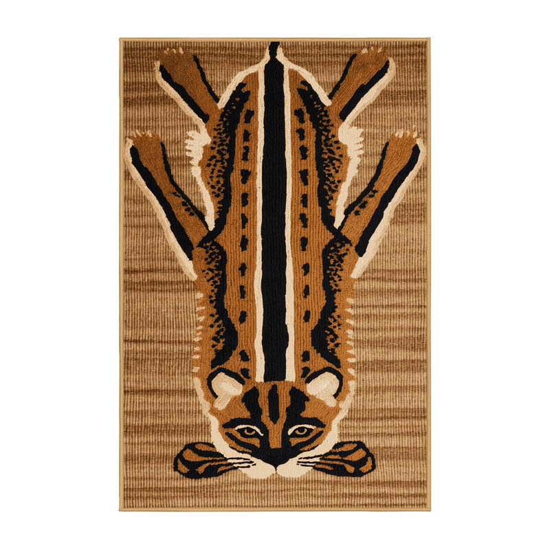 Washable Fossa Wildlife Area Rug, Runner 2' x 5'