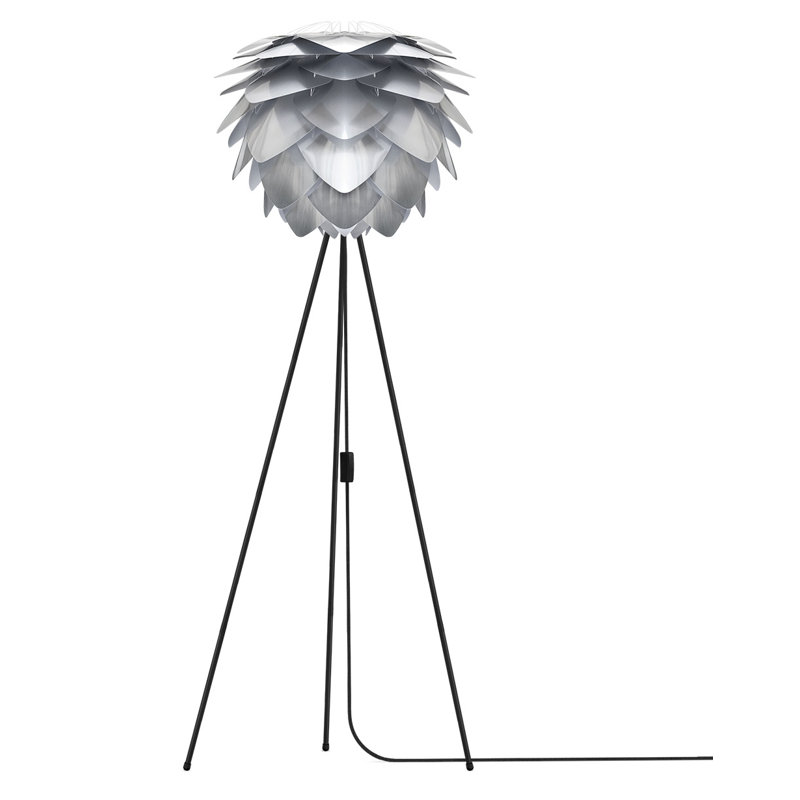  Lampe trépied 57 ", Noir, Cuivre