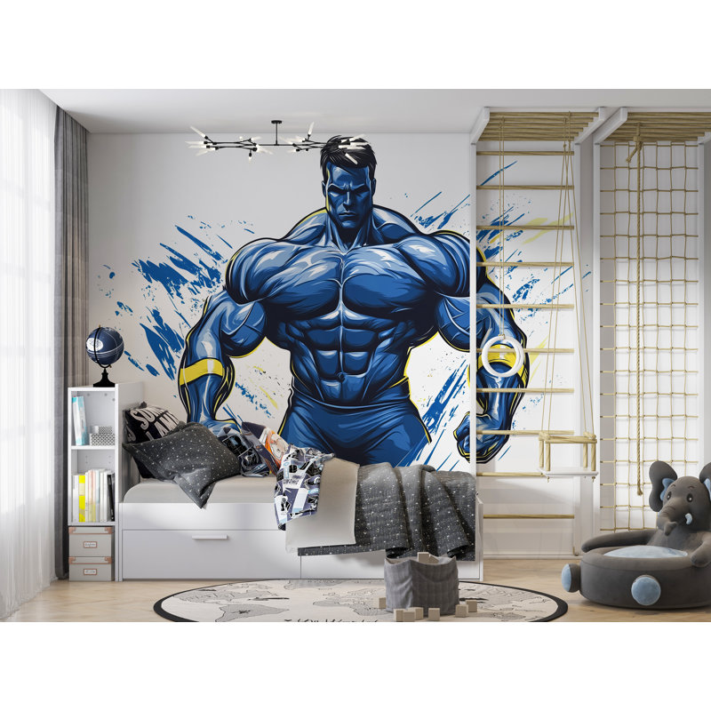 Décalcomanie murale de gymnastique de remise en forme Bodybuilder, H 80 po x l 42 po