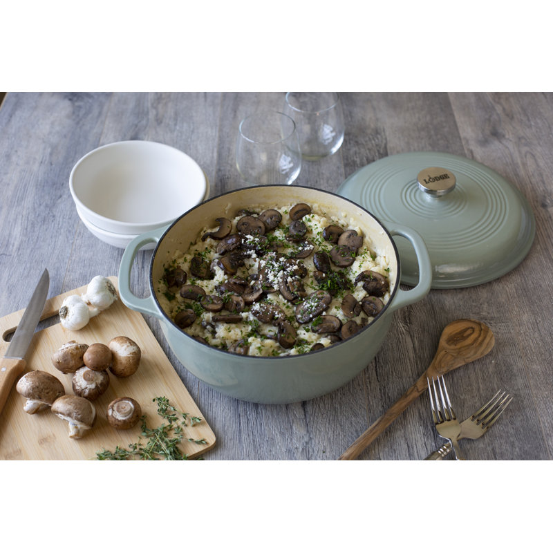 Green 6 Qt Enameled Cast Iron Dutch Oven