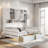 All-in-one Wooden Daybed With 2 Drawers, Cabinets And Shelves-1826859970-1826859980