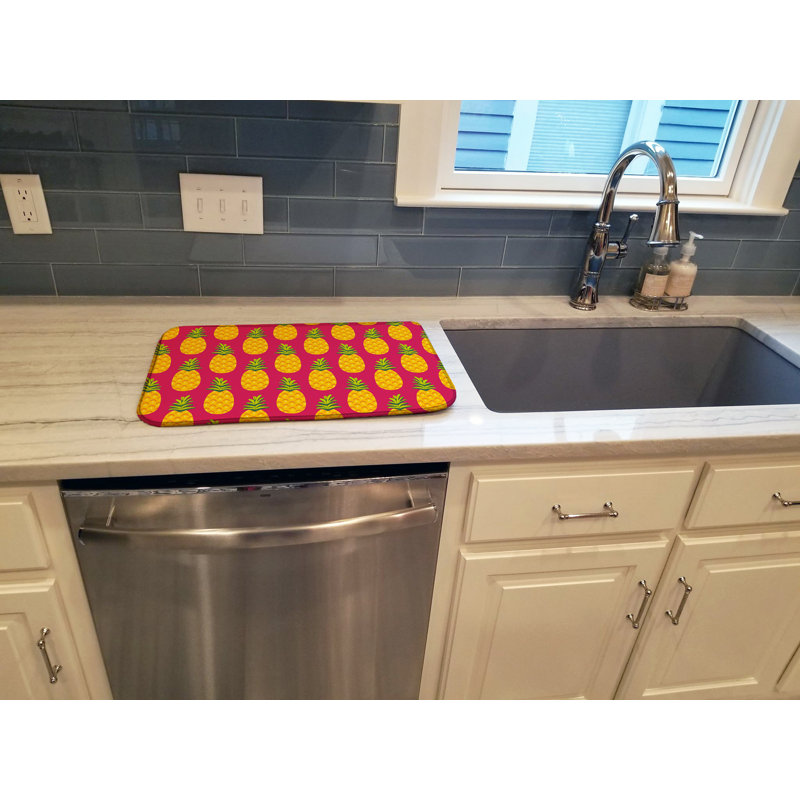 Tapis de séchage ananas, Jaune / Rose