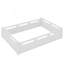 Lit plateforme double profil bas pleine grandeur avec garde-corps, aucun sommier requis, design minimaliste moderne en blanc-714020299-714020298