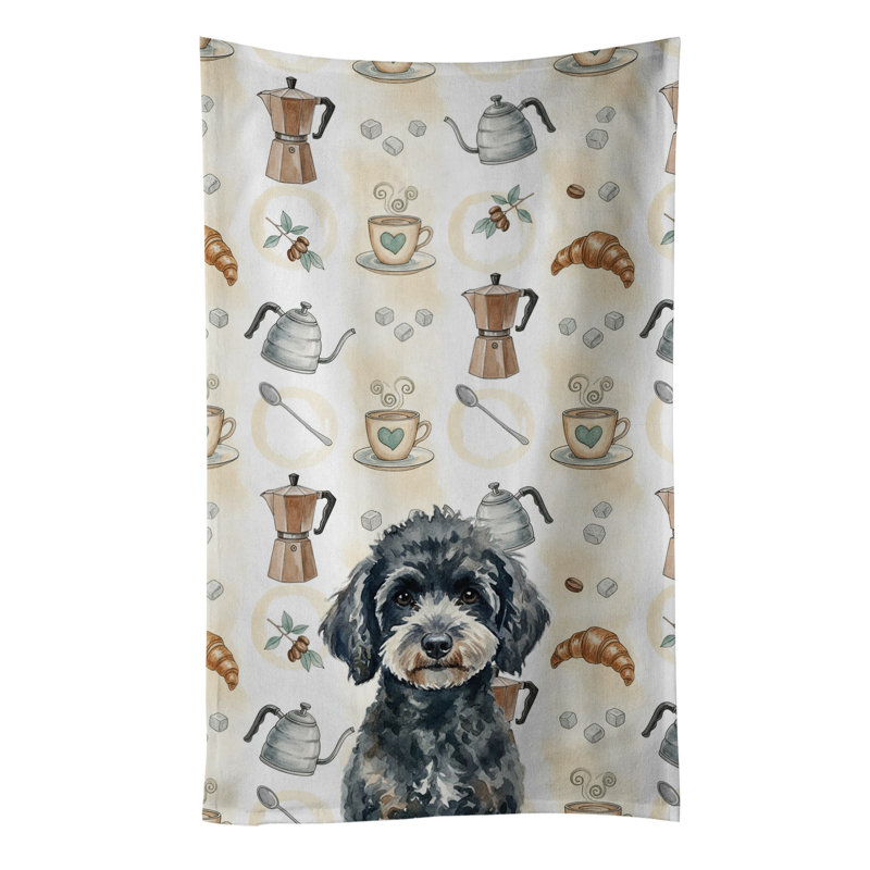 Serviette de cuisine miniature Mini Poodle, Caniche noir miniature