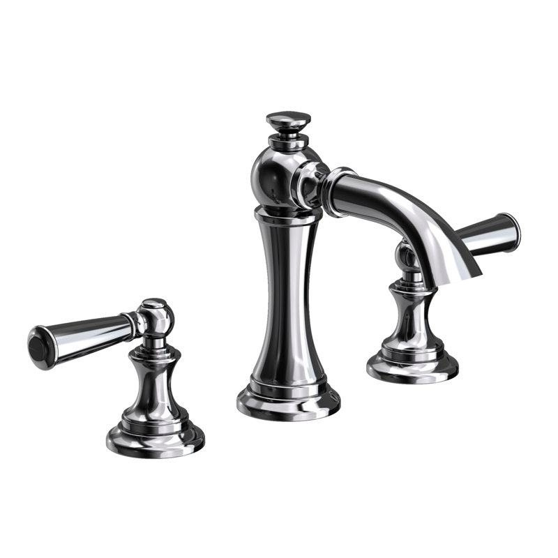 Sutton Widespread Bathroom Faucet with Drain Assembly, Midnight Chrome