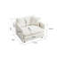 3 pièces pour le salon: 1 + 1 + 3 sièges, chenille blanche, structure en bois massif -, chaise d'appoint, trois avec construction