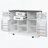 54.9" Kitchen Island With Drop Leaf, Power Outlet, Kitchen Storage Cart With 4 Door Shelves-721025767