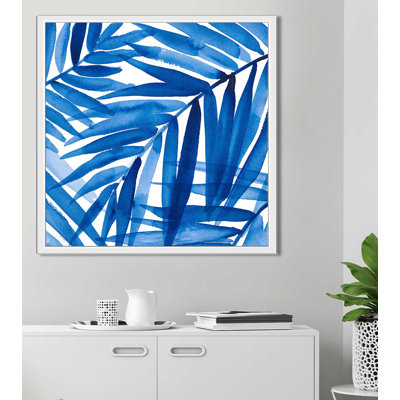 «Blue Palm Design II», reproduction de peinture à l'aquarelle