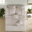 Ensembles de literie brodés gracieux, édredon en polyester doux, design neutre élégant pour la maison