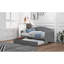 Lit de jour simple en bois avec couchette multifonctionnelle peu encombrante, gris