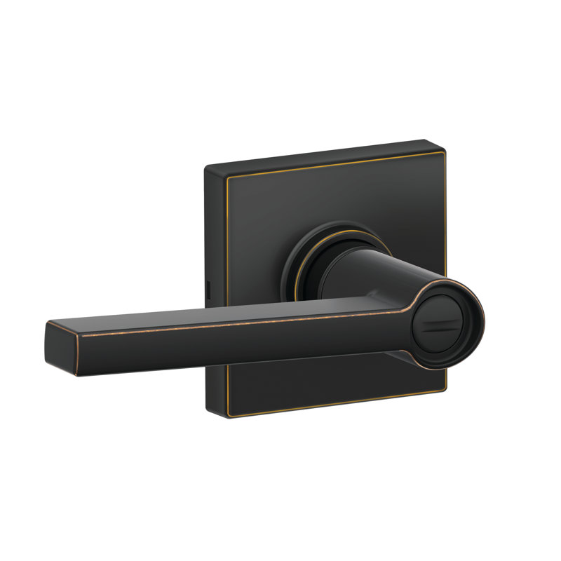 J Series Solstice Lever Bed and Bath Lock with Collins Trim, Aged Bronze