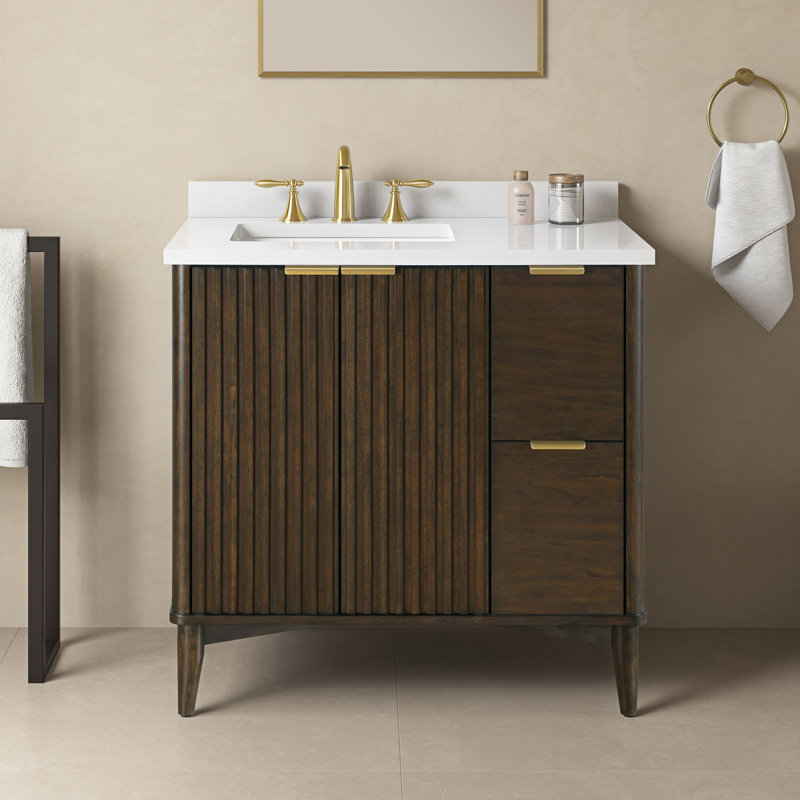 Gabi 36 in. Single Sink Bathroom Vanity, Dark Walnut