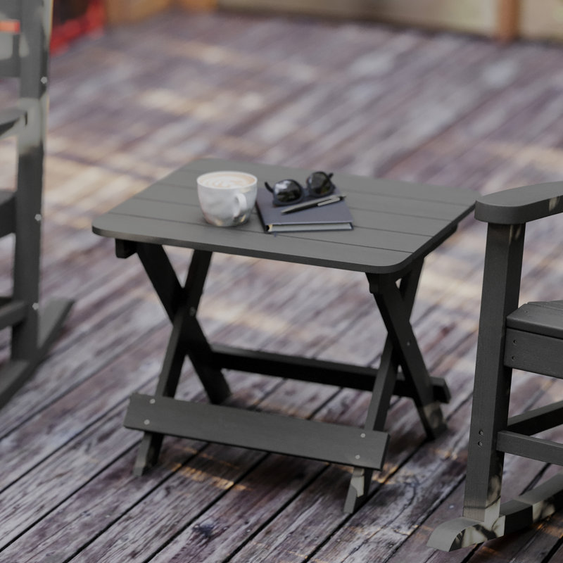 Table d'appoint pliante portative Adirondack de qualité commerciale Alveston, Gris