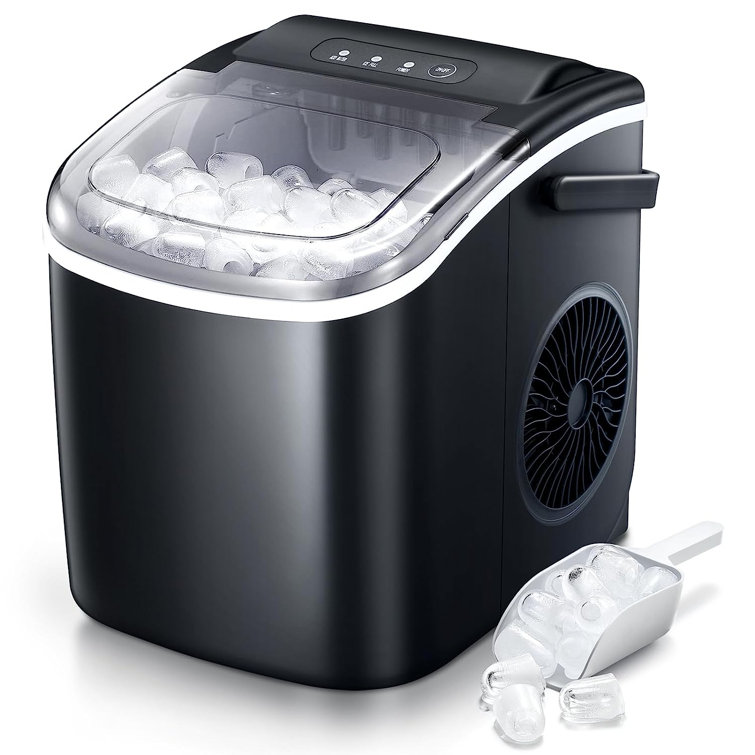 Antarctic Star Countertop Ice Maker Portable Ice Machine, Basket Handle,Self-Cleaning Ice Makers, 26Lbs/24H, 9 Ice Cubes Ready in 6 Mins, S/L Ice