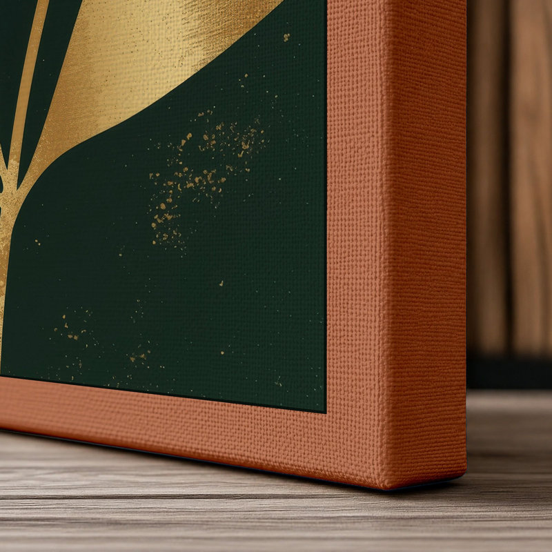 Gilded Bloom Study Botanical - Wrapped Canvas, 24x16 - 61.0 x 40.6 cm, Terracotta Border