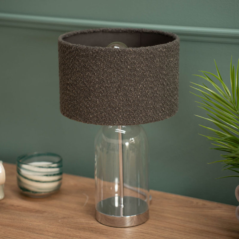 Glass Desk Lamp, Charcoal, Silver