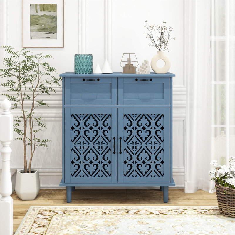 2 Door 2 Drawer Cabinet, Blue